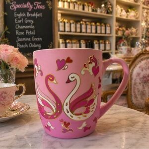 Sheffield Home Swans Love Pink Soft-touch 14 Oz  Mug Coffee Anniversary Hearts